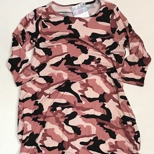 New a tag boutique pink camo bubble dress sz S